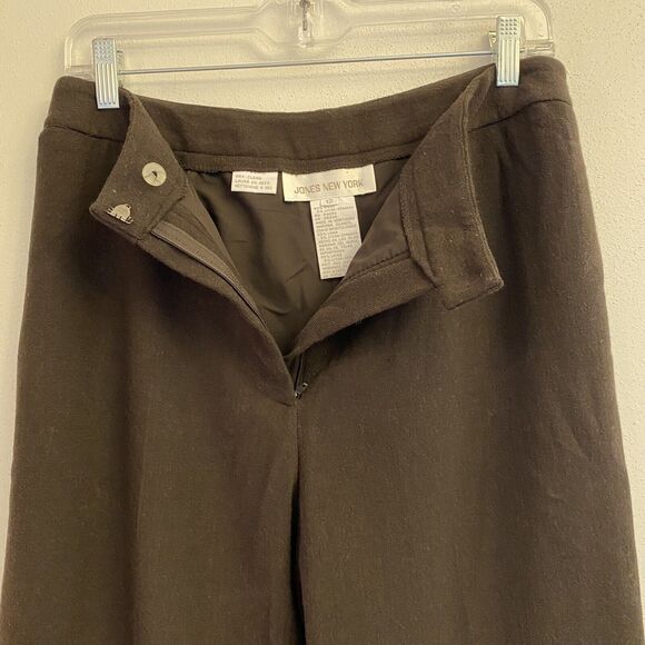 Jones New York Wool Blend Stretch Dress Pants Flat Front‎ Brown  Size 12 - Picture 5 of 11